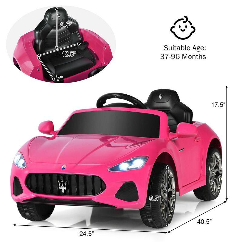 Pink 12V Maserati GranCabrio Kids Ride-On Car with Remote Control