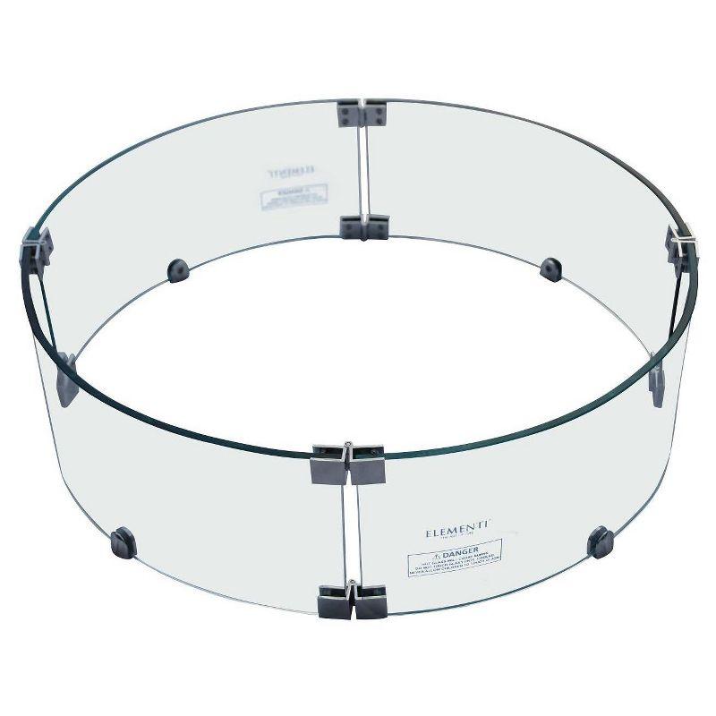 Columbia Round Tempered Glass Wind Screen - Elementi: 25" Diameter Steel Frame, Draft Protection