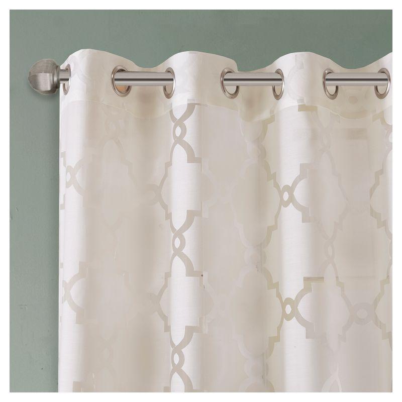 Eden Fretwork Burnout Sheer Curtain Panel