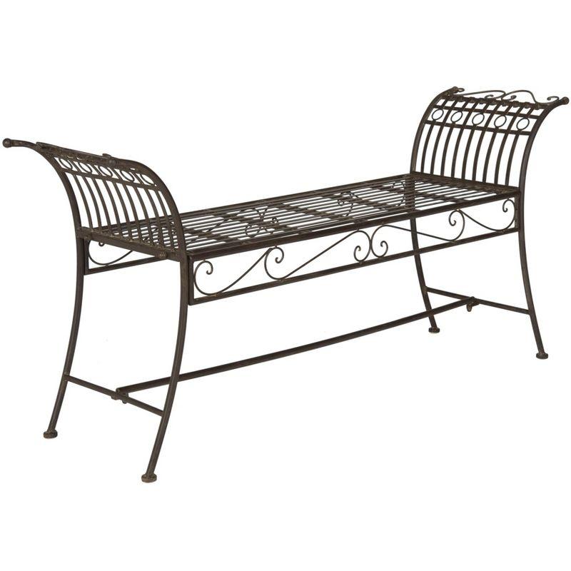 Hadley Bench - Outdoor - PAT5002 - Rustic Brown - Safavieh