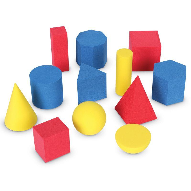 Learning Resources Hands-On Soft Geosolids, Soft Foam 3D Shapes, Set of 12, Ages 5+