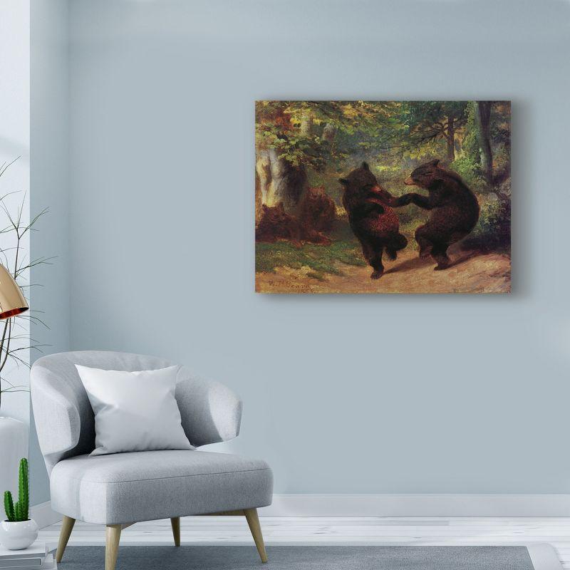 Trademark Fine Art -Masters Collection 'Dancing Bears' Canvas Art - 14''x19''