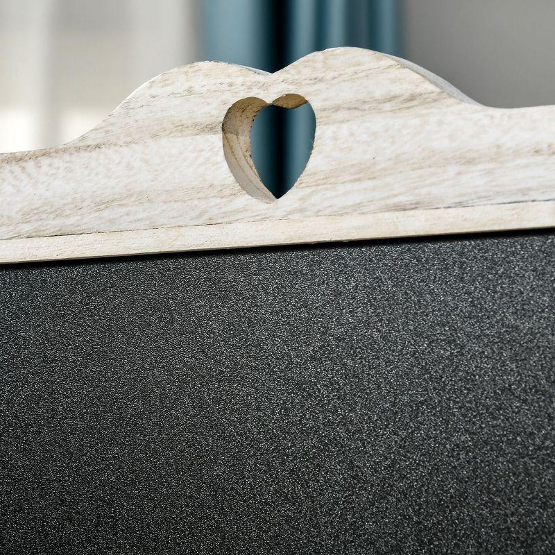 Myhomekeepers HOMCOM 4-Panel Folding Room Divider With Blackboard, 5.5 Ft Tall Freestanding Privacy Screen Panels For Bedroom Or Office