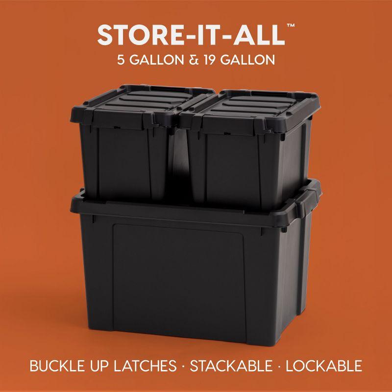 IRIS USA Lockable Heavy Duty Plastic Storage Bins Container with Lids and Secure Latching Buckles