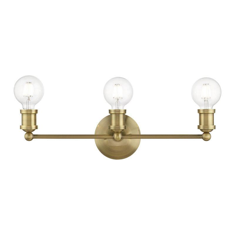 Livex Lighting Lansdale 3 - Light Vanity in  Antique Brass