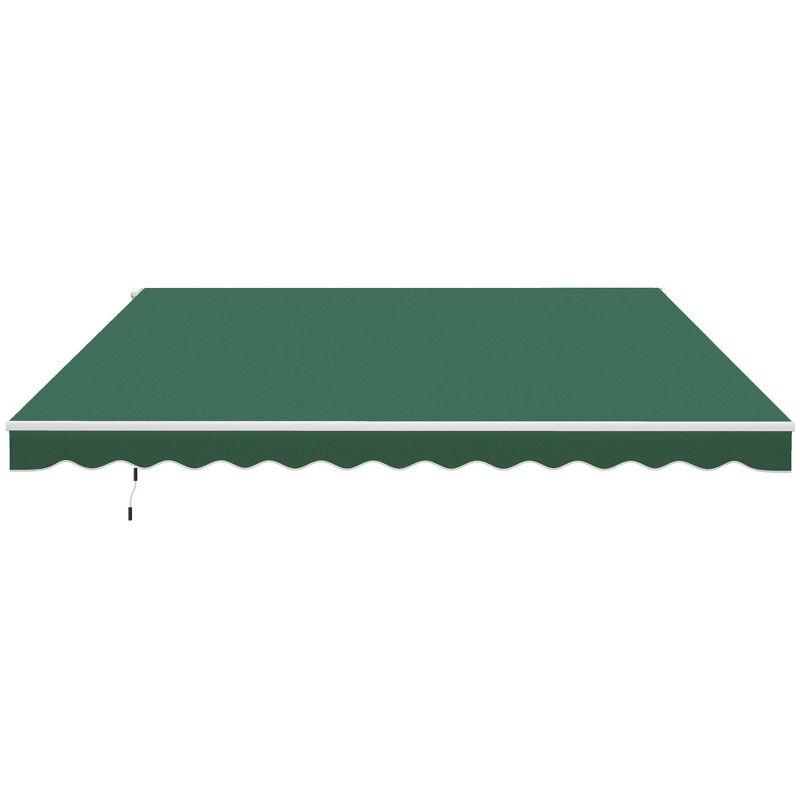 Outsunny 2'' Polyester Beige Cover Retractable Patio Awning
