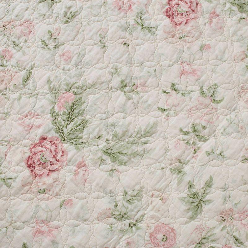 Laura Ashley Laura Ashley Breezy Floral Cotton Reversible Quilt Set