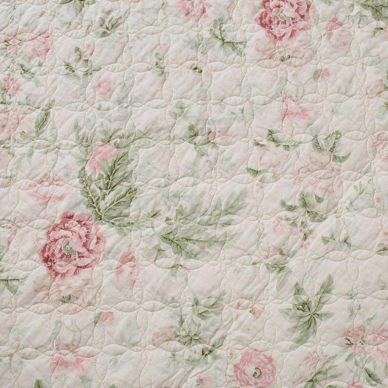 Laura Ashley Breezy Floral Quilt Sham Set Pink