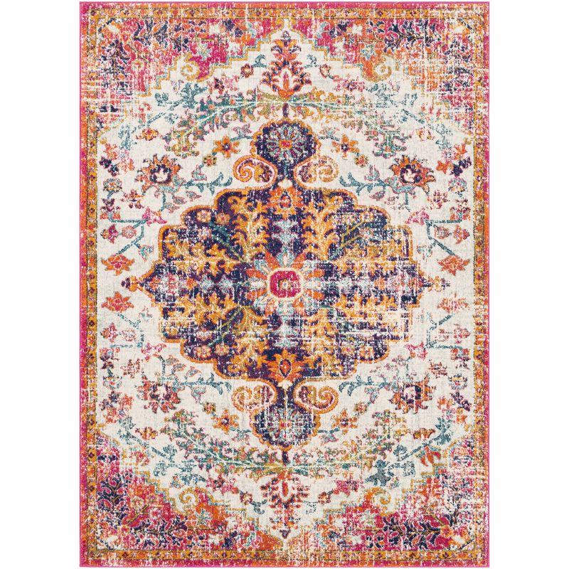 Livabliss 2'x3' Abby Traditional Rugs Cream/Saffron: Stain & Fade-Resistant, Medium Pile, Indoor Use