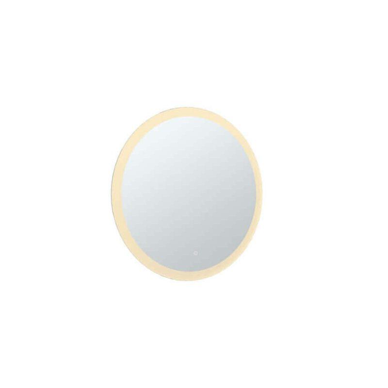 30X30 Round Aluminum Mirror with Framed LED with Features