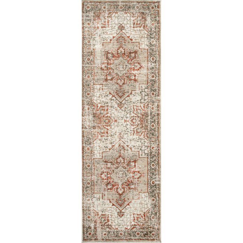 Nuloom Charlotte Faded Medallion Kitchen Runner Indoor Area Rug - Hallway, Entryway, 2' 6" x 8', Beige