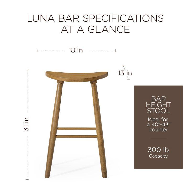 Maven Lane Luna Backless Modern Dining Kitchen Stool with Narrow Saddle Seat, Set of 3