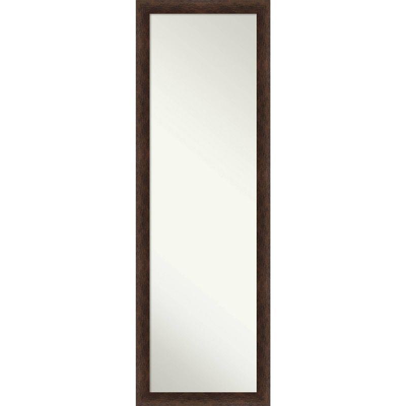 Warm Walnut Narrow Frame Full-Length Wood Bathroom Mirror