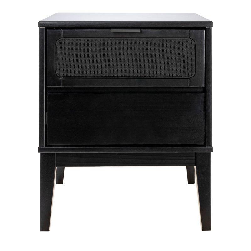 Storied Home Crawford Nightstand: Modern Bohemian Style, Solid Wood, Square Shape, 24" High