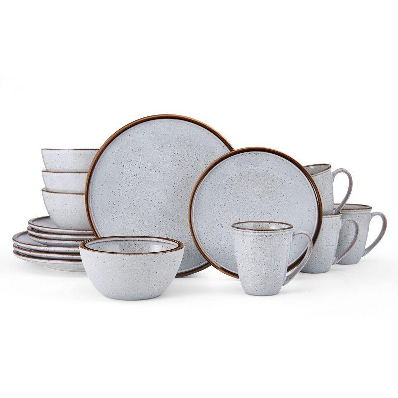 Barrett White Speckled Ceramic 16-Piece Dinnerware Set, Service for 4