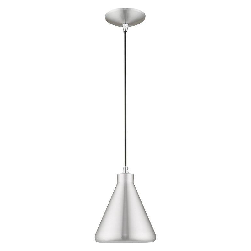 Livex Lighting Metal Shade 1 - Light Chandelier in  Brushed Aluminum