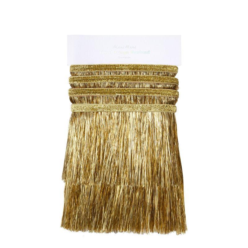 Meri Meri Gold Tinsel Fringe Garland (10' with excess cord - Pack of 1)