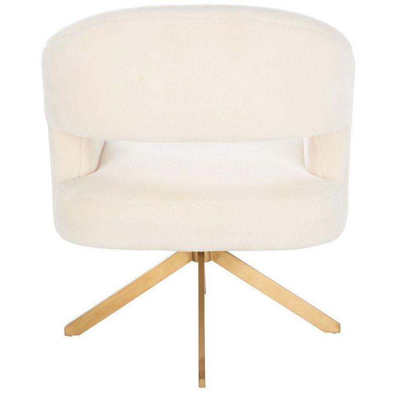 Quartz Swivel Accent Chair - Ivory/Gold - Safavieh.