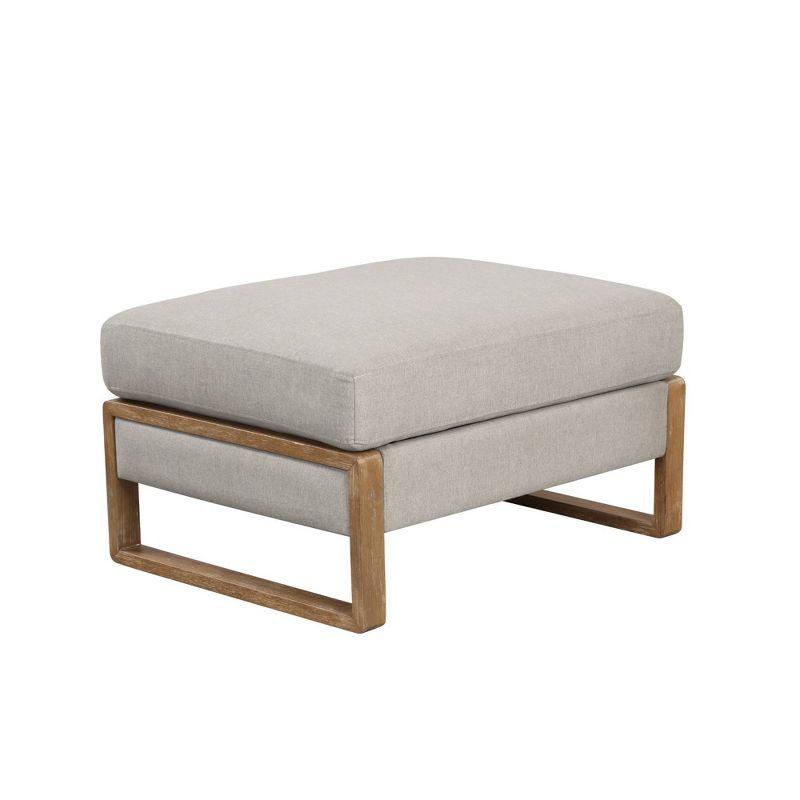 Nathan James Madison Ottoman with Hidden Storage: Modern Elegance, Rubberwood Legs, Linen Upholstery