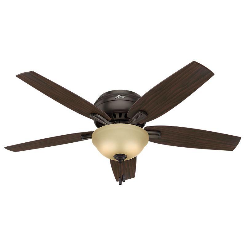 52" Newsome 5 - Blade Flush Mount Ceiling Fan with Pull Chain and Light Kit Included