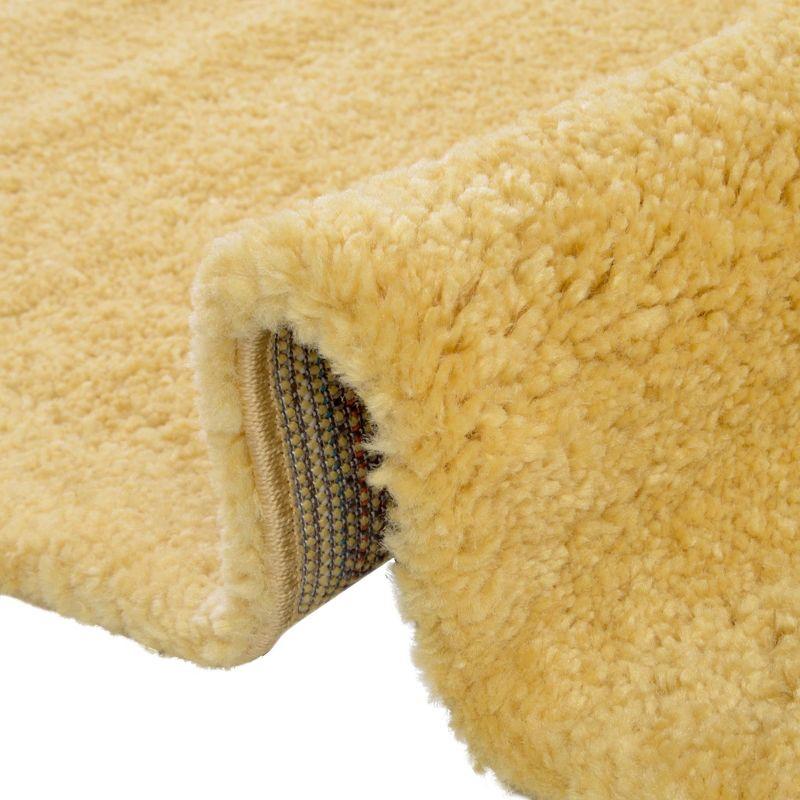 Yellow Rectangular Shag Synthetic Indoor Rug