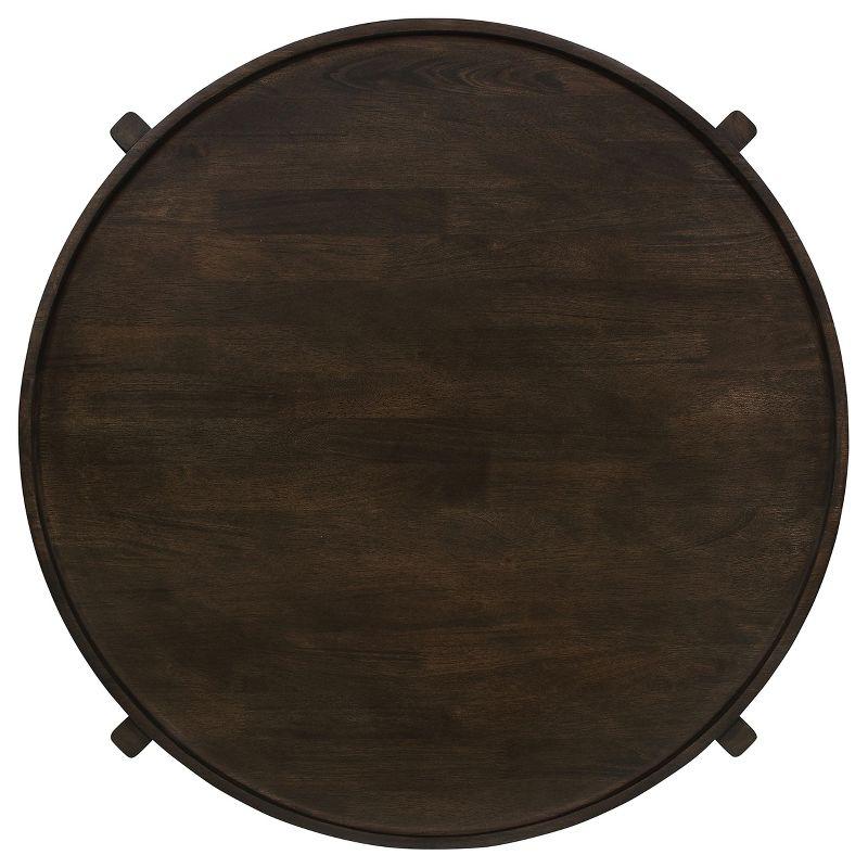 Coaster Home Furnishings COTA Round Solid Wood Coffee Table Dark Brown