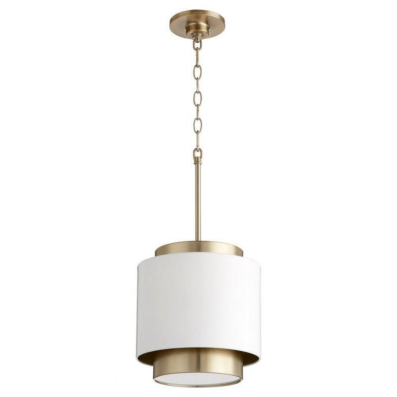 Quorum Lighting 1 - Light Pendant in  Studio White/Aged Brass