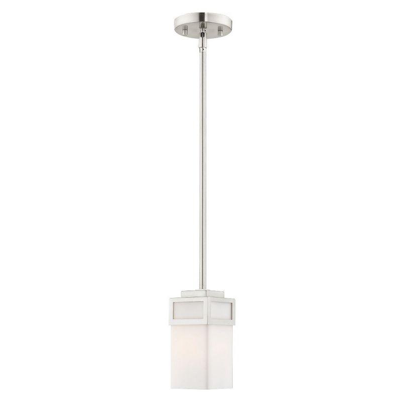 Harding Brushed Nickel Mini Pendant with Satin Opal White Glass