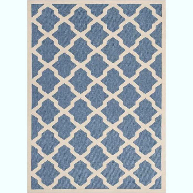 Courtyard CY6903 Power Loomed Indoor and Outdoor Area Rug - Blue/Beige - 6'7"x9'6" - Safavieh