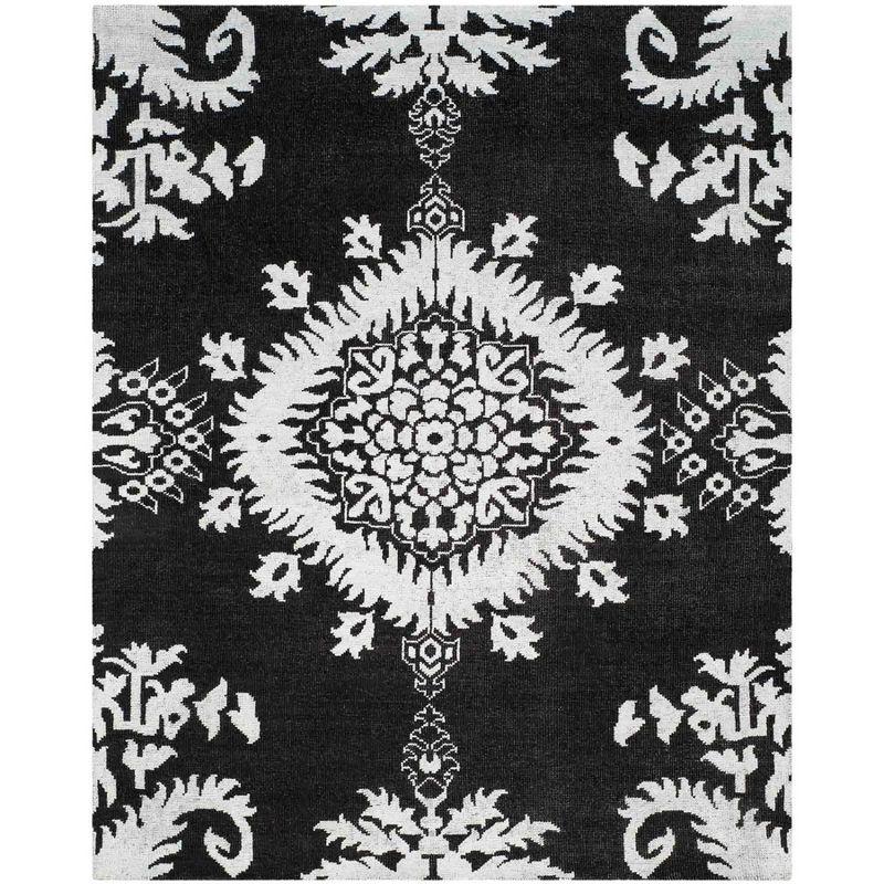 Stone Wash STW235 Hand Knotted Indoor Area Rug - Charcoal - 9'x12' - Safavieh