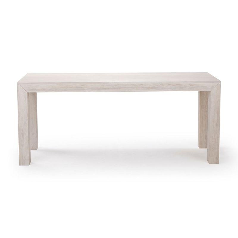 White Sand Wirebrush Solid Wood Rectangular Dining Table for 6