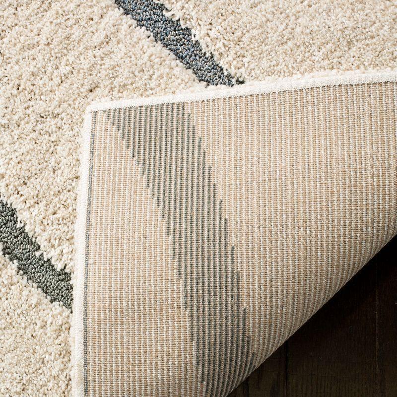 Florida Shag SG472 Power Loomed Indoor Area Rug - Cream/Light Blue - 6'x9' - Safavieh