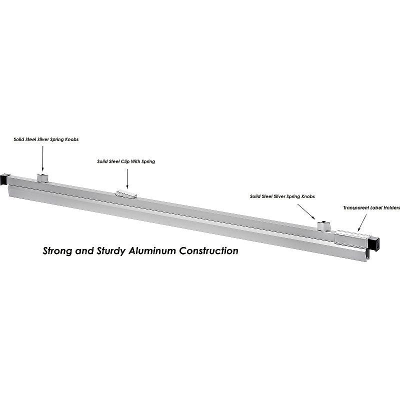 Silver Aluminum 30" Wall Mounted Blueprint Clamp Holder