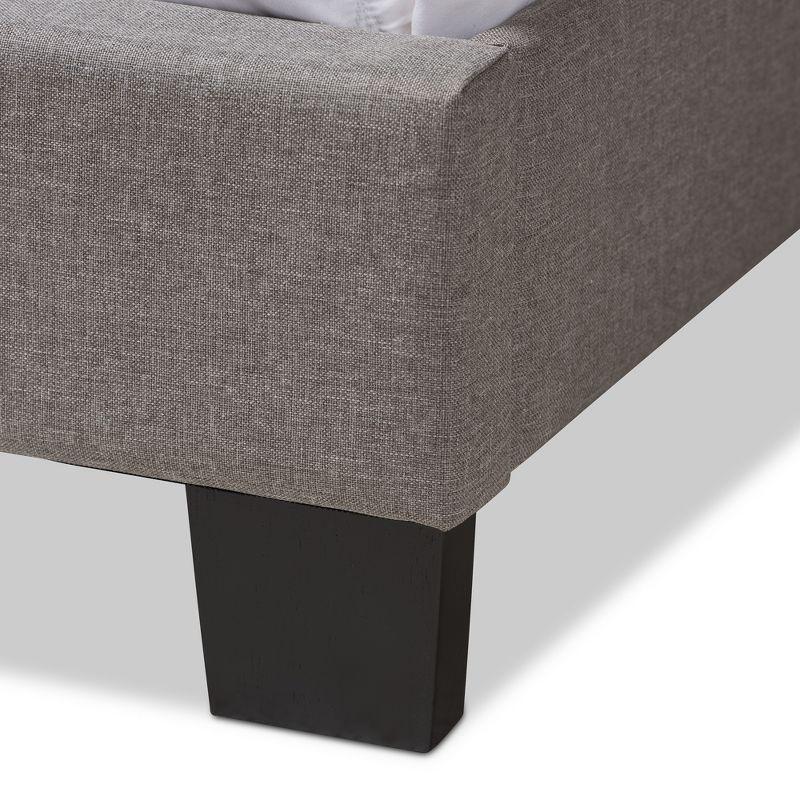 Queen Odette Upholstered Bed with Nailhead Trim - Baxton Studio: Hardwood Frame, Polyester Fill