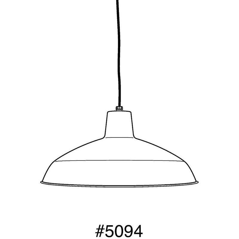 Progress Lighting, Sanabria, 1-Light, Pendant, Matte Black, Spun Metal Shade