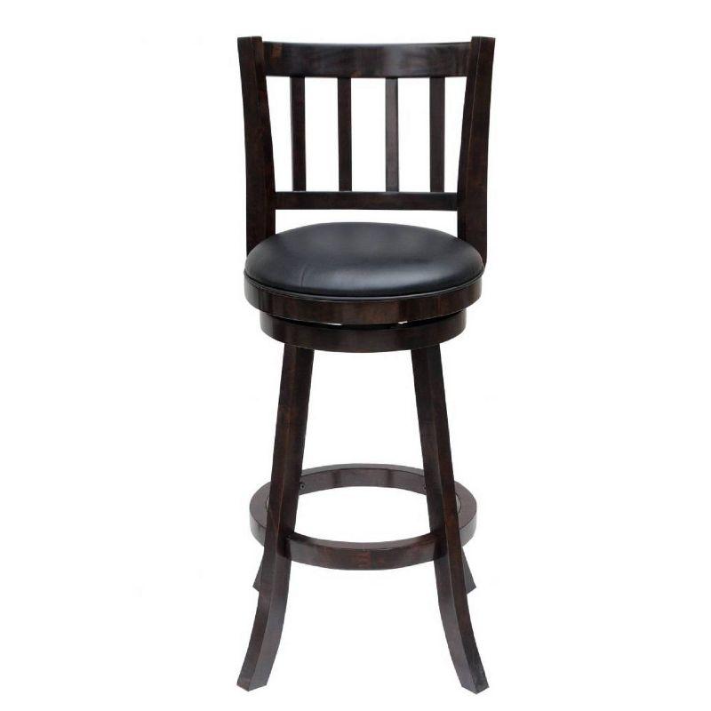 Bloomington Espresso Swivel Counter Stool with Black Leather