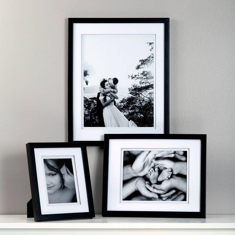 Classic 8x10 Black Wood Floating Frame with Glass