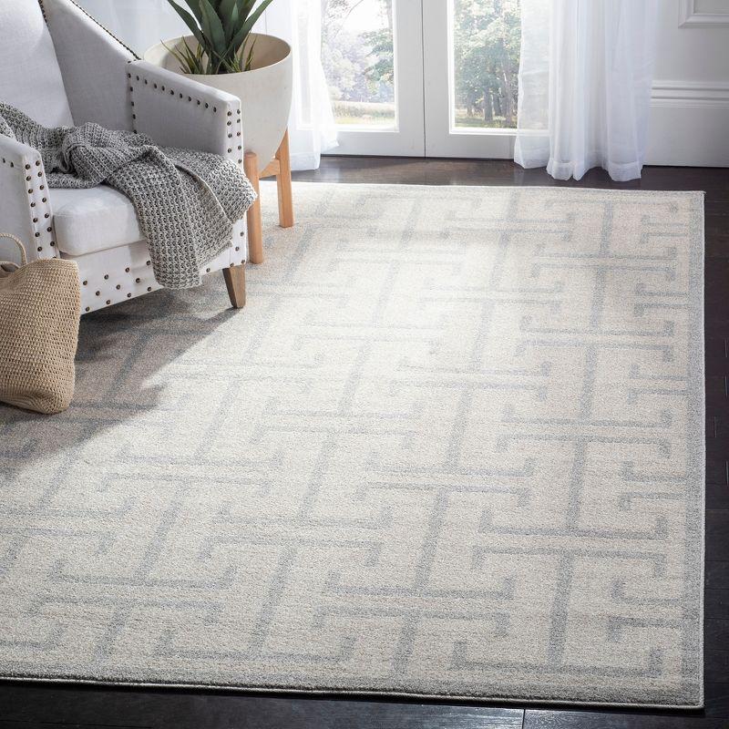 Reversible Hand-Knotted Gray Synthetic 59" Rectangular Rug