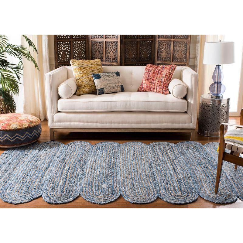 Cape Cod Blue and Natural Handwoven Rectangular Area Rug