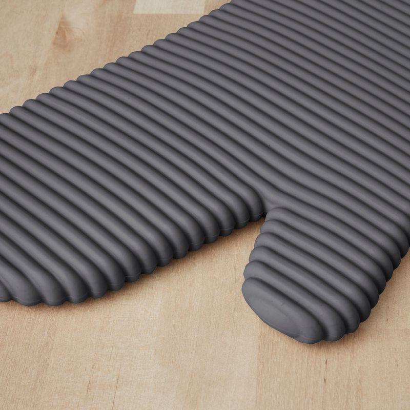 KitchenAid Charcoal Ribbed Soft Silicone Oven Mitts, Set of 2