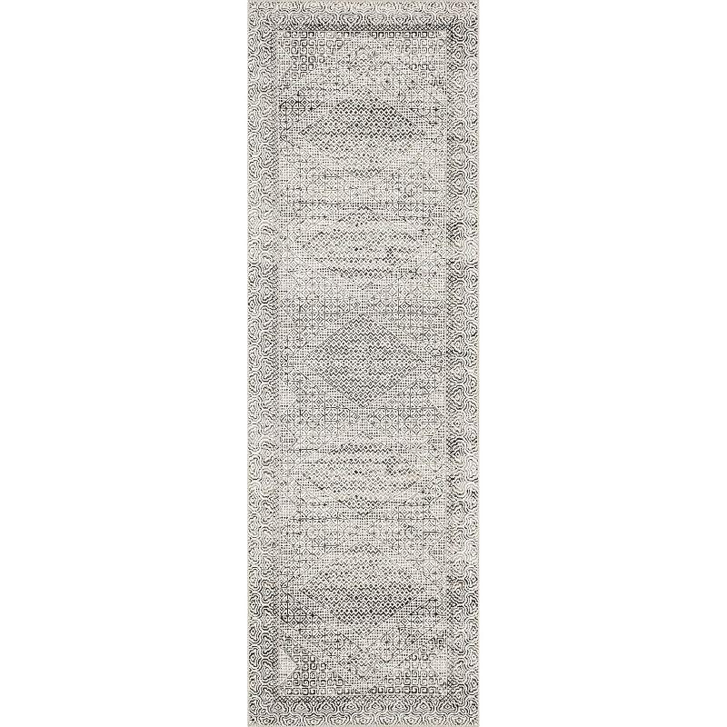 Nuloom Hart Abstract Pet Friendly Machine Washable Area Rug, Runner 2' 6" x 12', Grey