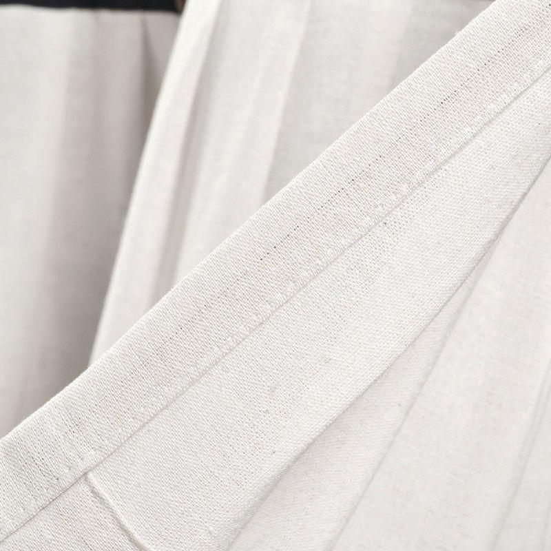 18"x52" Farmhouse Linen Button Window Valance Navy/White - Lush Décor: Classic Cotton & Linen Rod Pocket