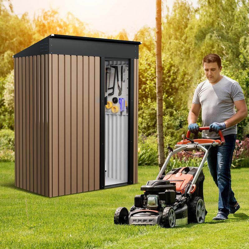 Metal Garden Shed, 5FT x 3FT Outdoor Storage Shed, Metal Utility Tool Storage Shed with Door Lock