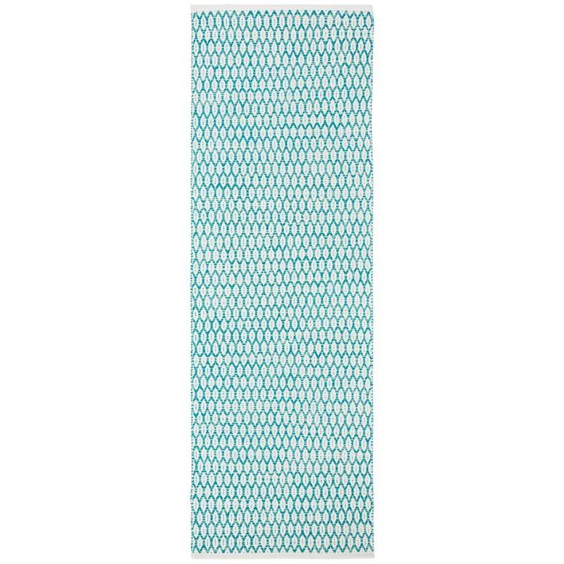 Montauk MTK608 Hand Woven Indoor Runner Rug - Aqua/Ivory - 2'3"x7' - Safavieh