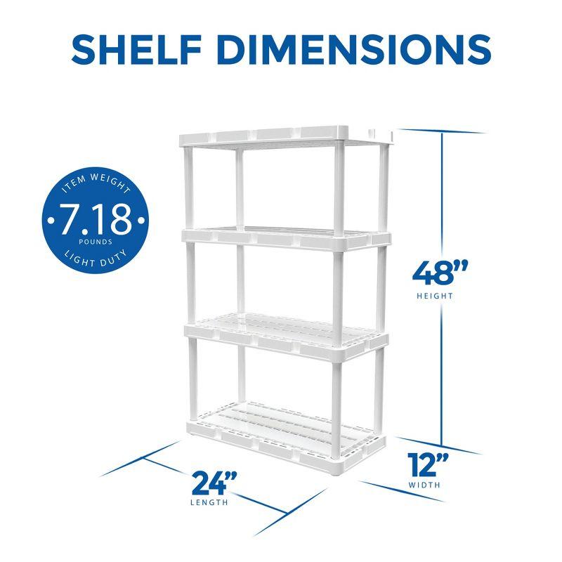 Gracious Living 48" White Solid 4-Shelf Light-Duty Storage Unit