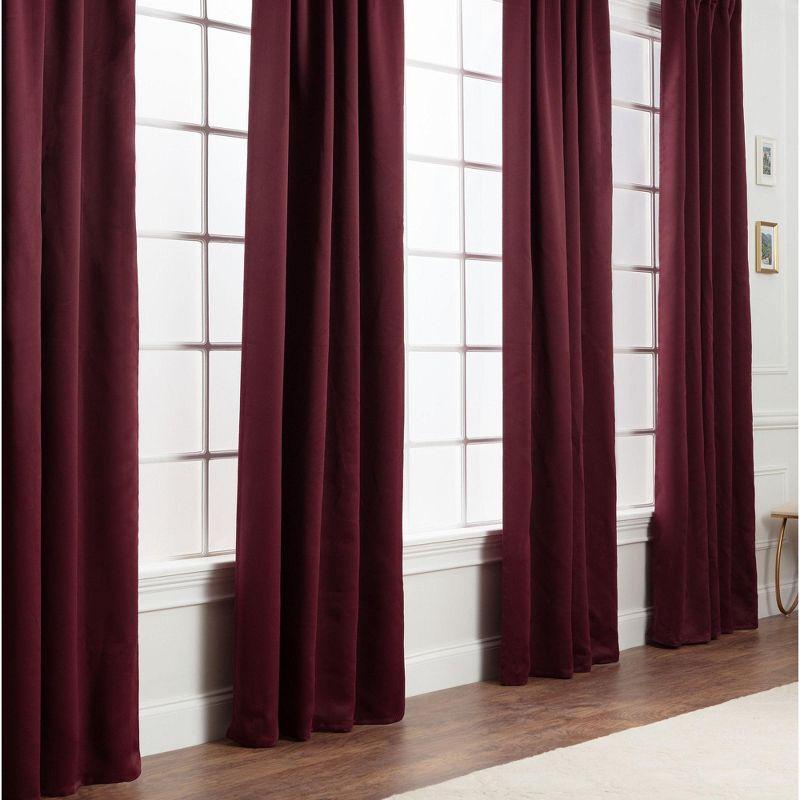 Chanasya 2pk Solid Contemporary Print Room Darkening Window Curtain Panels - Set of 2