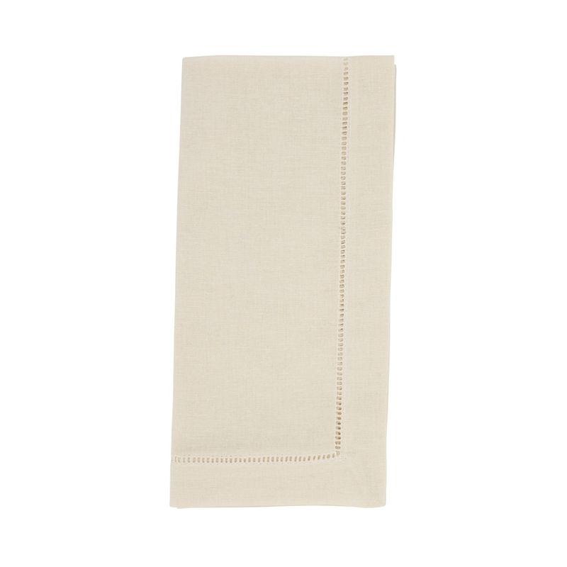 Saro Lifestyle Hemstitched Elegance Napkin  (set of 4), Ecru, 20" x 20"