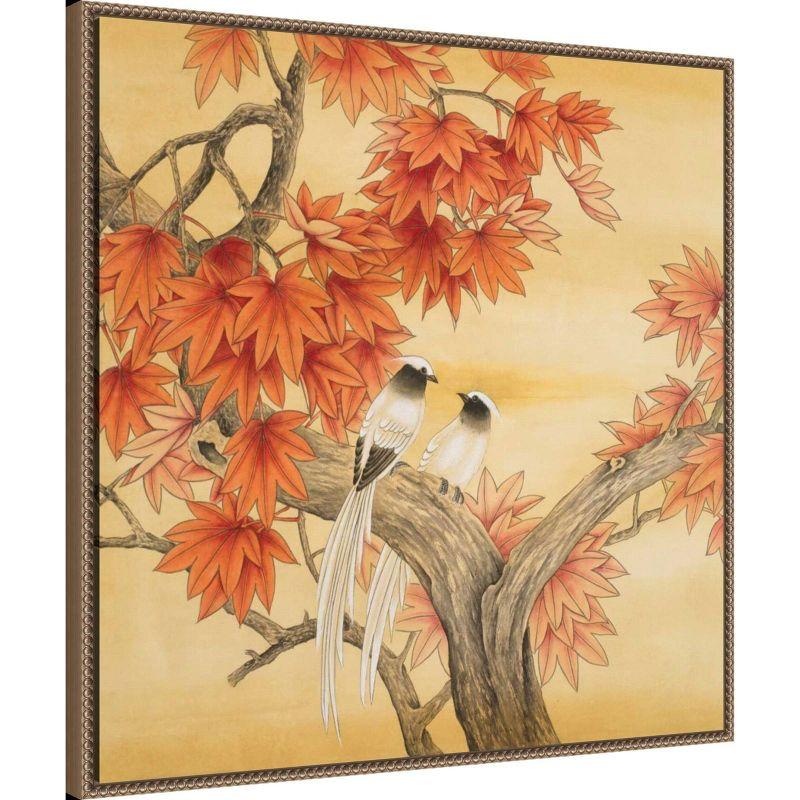 30"x30" Love Birds I by Llc Urban Pearl Collection Framed Canvas Wall Art Print Bronze - Amanti Art: Modern Style, Polystyrene Frame