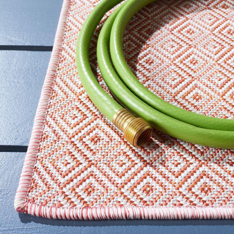 Hampton HTN230 Power Loomed Indoor/Outdoor Area Rug - Terracotta/Ivory - 8'x10' - Safavieh.