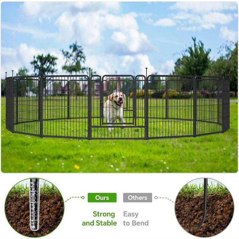 Mr Ironstone Dog Playpen with Anti-Rust Coating,  Dog Pen Indoor/Outdoor Pet Playpen for Foldable Dog Exercise Pens